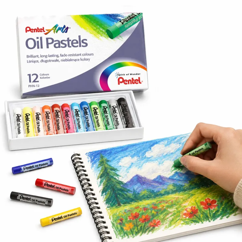 Pastele Olejne 12 szt. Pentel