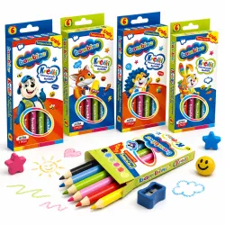 Kredki Drewniane Bambino 6 Kolorów