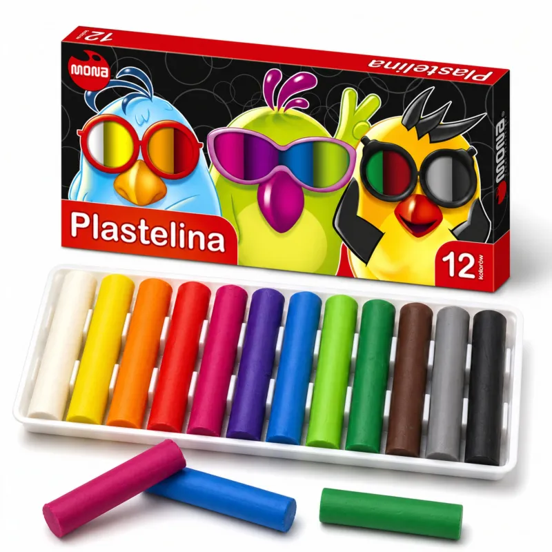 Plastelina Szkolna 12 Kolorów Mona