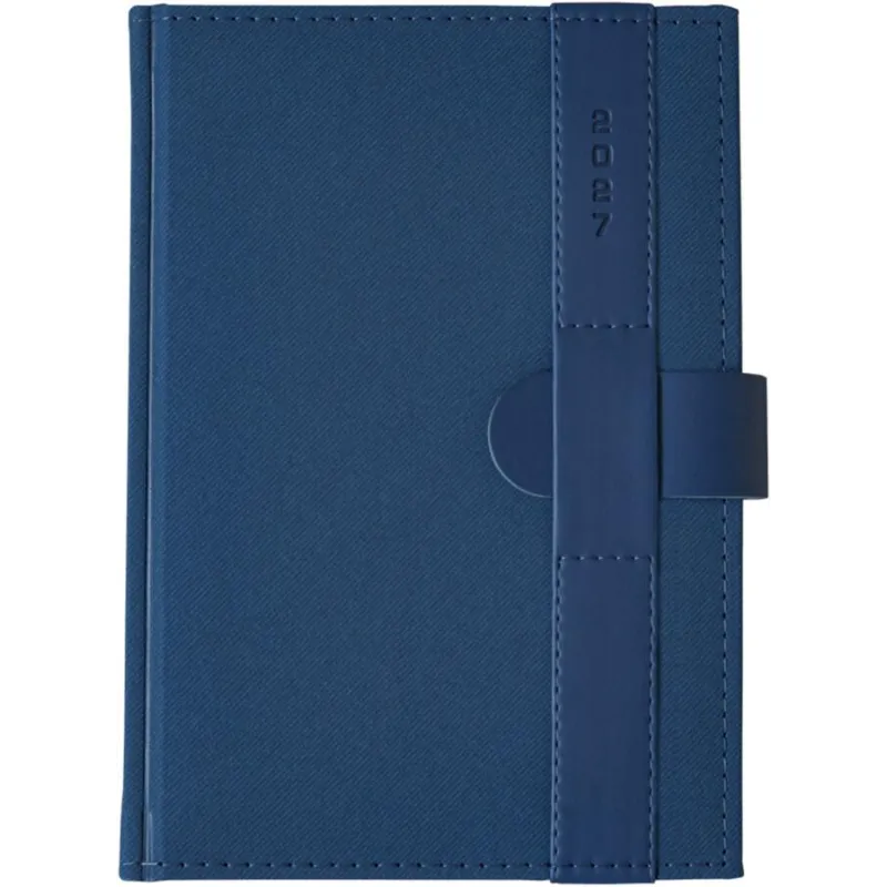 KALENDARZ A5D DZIENNY PASEK DENIM GRANAT E389 + PASEK PORCELLANA GRANAT B041
