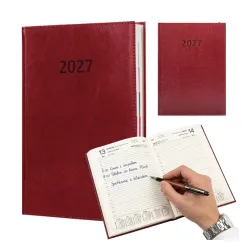 Kalendarz 2027 Agenda A4 Dzienny Bordowy 1625