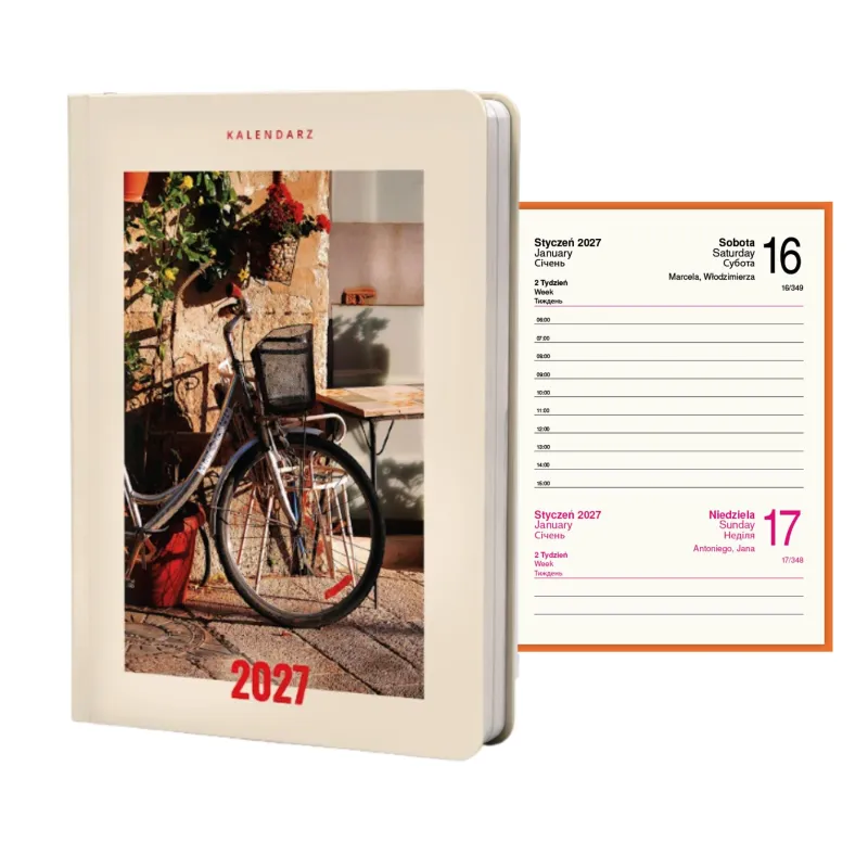 Kalendarz 2027 Photo Gloss A6 Dzienny Rower 3018