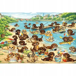Puzzle - 100 Jamniki i Trefliki Rodzina Treflików FSC Mix