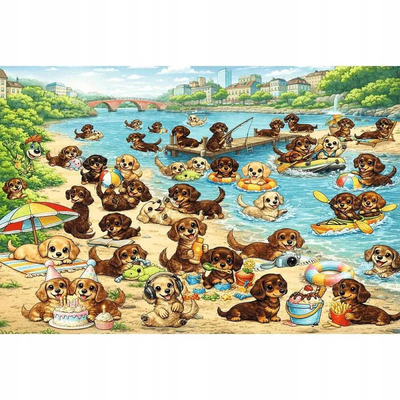 Puzzle - 100 Jamniki i Trefliki Rodzina Treflików FSC Mix