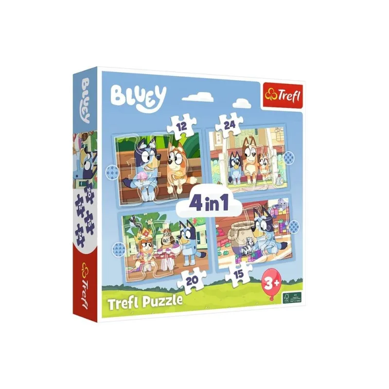 PUZZLE 4W1 TREFL BLUEY I JEGO ŚWIAT