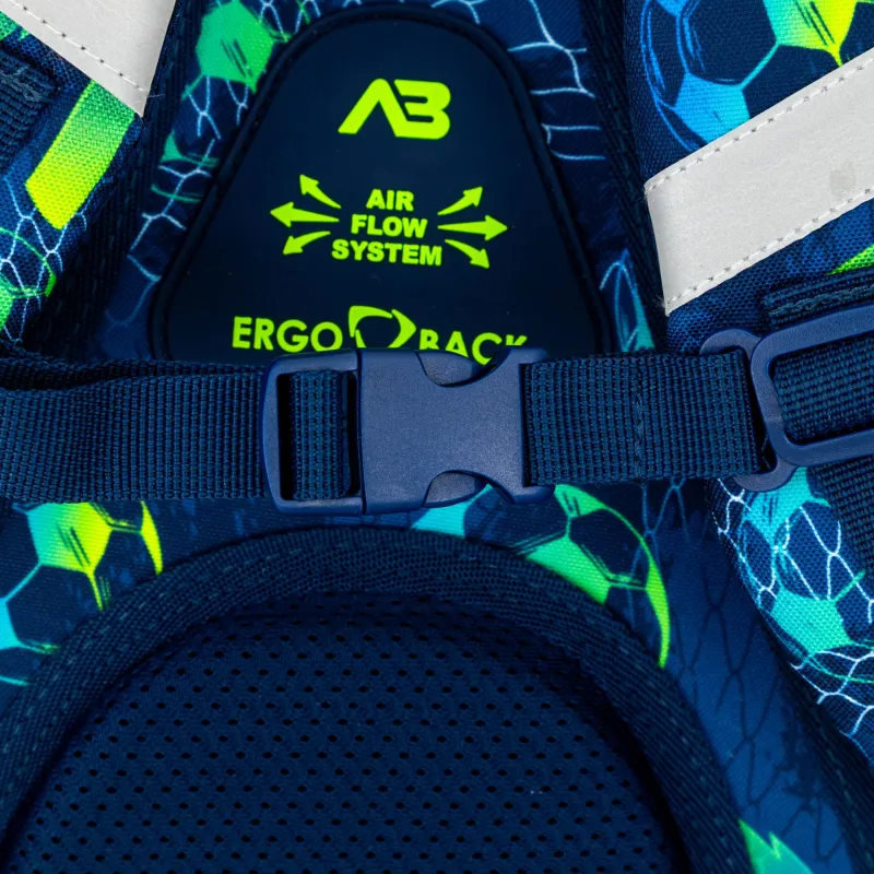 Plecak Chłopięcy 3-komorowy Niebieski AB330 FOOTBALL Astrabag