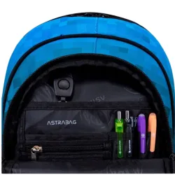 Plecak Chłopięcy 3-komorowy Niebieski AB330 BLUE PIXEL Astrabag