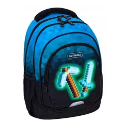 Plecak Chłopięcy 3-komorowy Niebieski AB330 BLUE PIXEL Astrabag