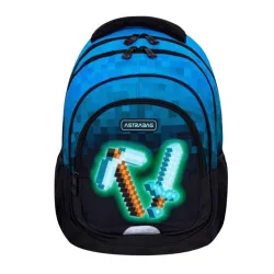 Plecak Chłopięcy 3-komorowy Niebieski AB330 BLUE PIXEL Astrabag