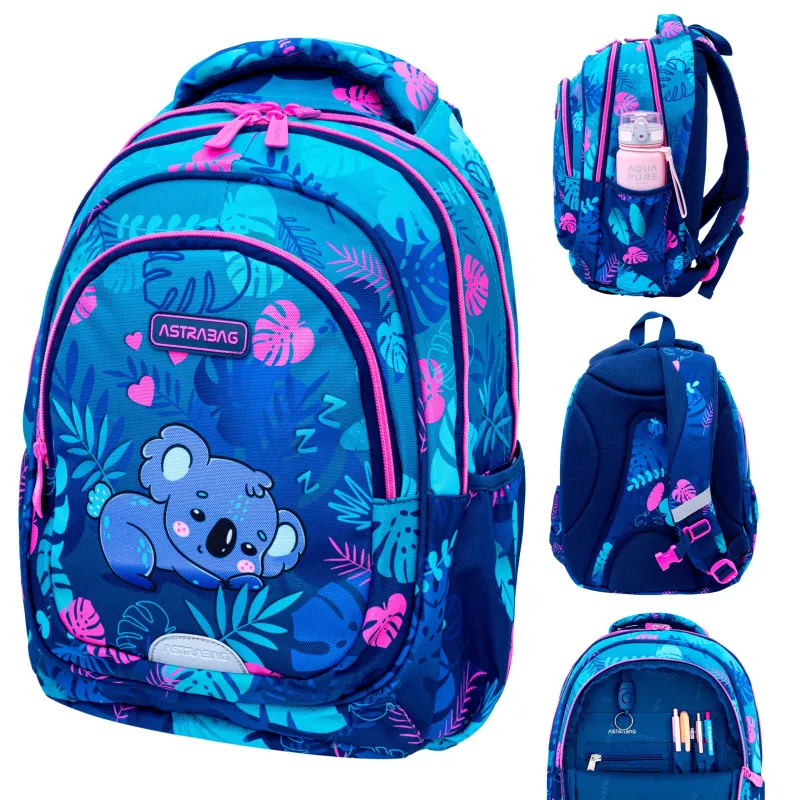 Plecak Dziewczęcy 3-komorowy Niebieski AB330 SWEET KOALA Astrabag