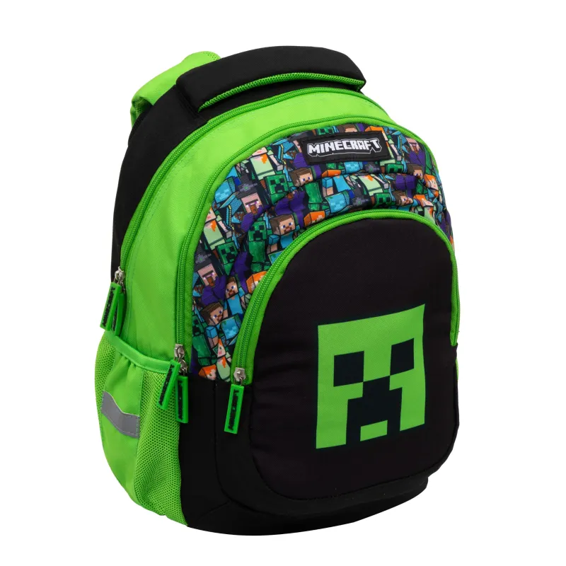 Plecak Chłopięcy 3-komorowy Zielony AB330 Minecraft Astrabag