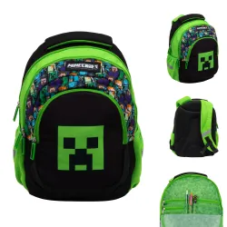 Plecak Chłopięcy 3-komorowy Zielony AB330 Minecraft Astrabag