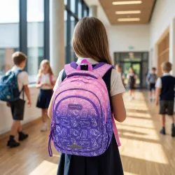 Plecak Dziewczęcy 3-komorowy Różowy AB330 KITTY Astrabag