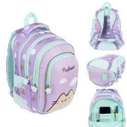Plecak Szkolny Dziewczęcy 4-komorowy St. Right Fioletowy PUSHEEN VIOLET