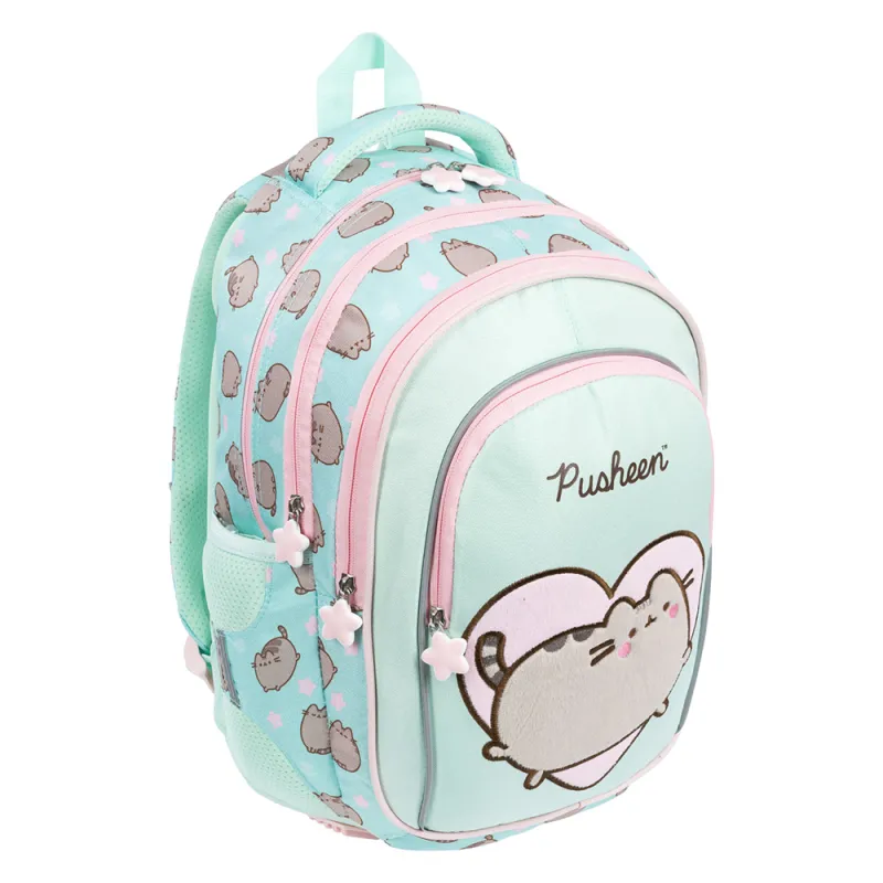 Plecak Szkolny Dziewczęcy 4-komorowy St. Right Miętowy PUSHEEN MINT