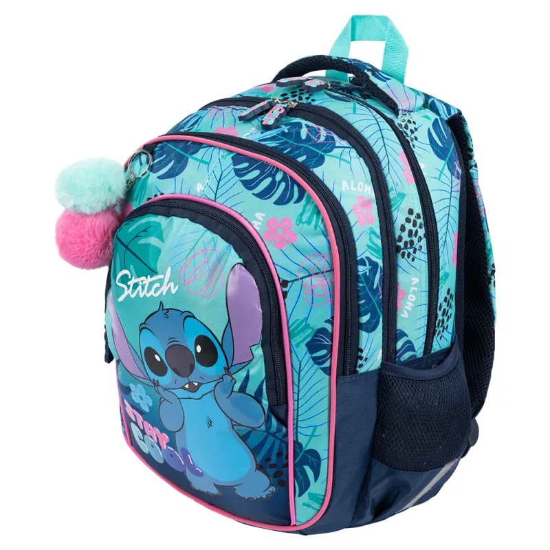 Plecak Szkolny Dziewczęcy 4-komorowy St. Right Niebieski STITCH STAY COOL