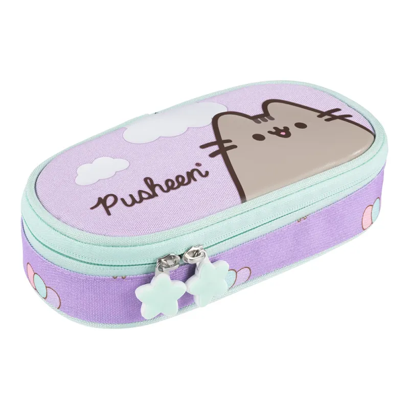Dziewczęcy Piórnik Szkolny Usztywniany St.Right PUSHEEN VIOLET