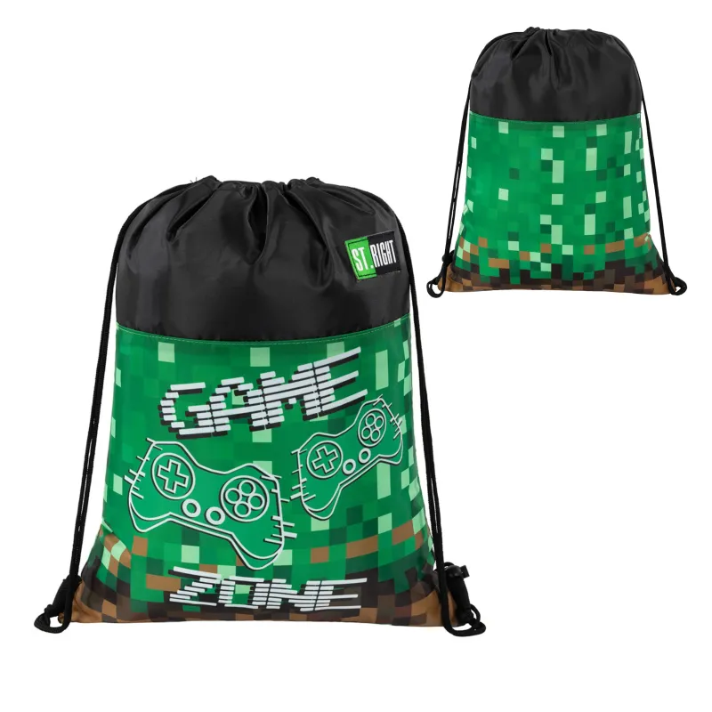 Worek na Obuwie Szkolne St. Right GAME ZONE Zielono-Brązowy