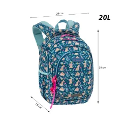 Plecak Szkolny Dziewczęcy 3-komorowy Astrabag Niebieski Candy Bunny