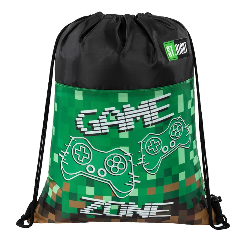 Worek na Obuwie Szkolne St. Right GAME ZONE Zielono-Brązowy