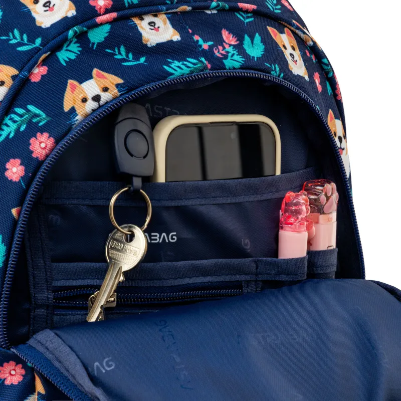 Plecak Szkolny Dziewczęcy 3-komorowy Astrabag Granatowy Dear Puppy