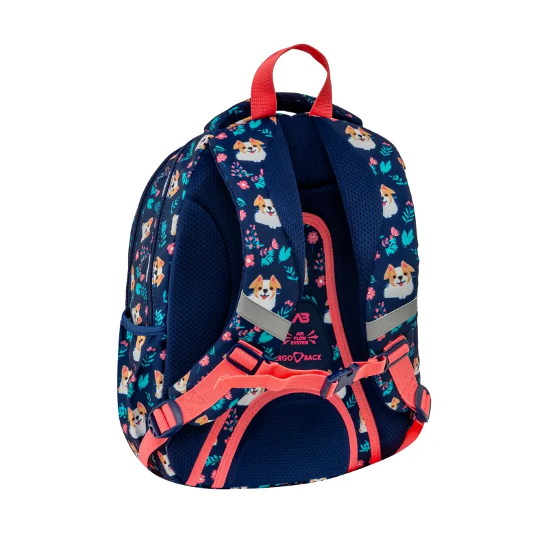 Plecak Szkolny Dziewczęcy 3-komorowy Astrabag Granatowy Dear Puppy