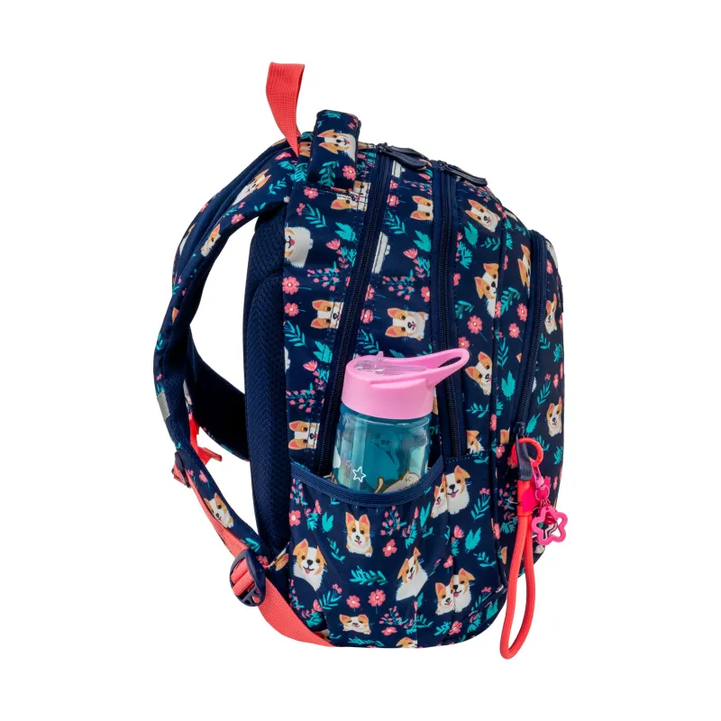 Plecak Szkolny Dziewczęcy 3-komorowy Astrabag Granatowy Dear Puppy