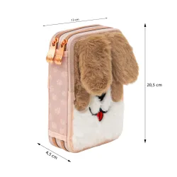 Dziewczęcy Piórnik 2-komorowy z Wyposażeniem Niebieski FLUFFY PUPPY Astra