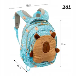 Plecak Szkolny Dziewczęcy 3-komorowy Astrabag Niebieski FLUFFY CAPY