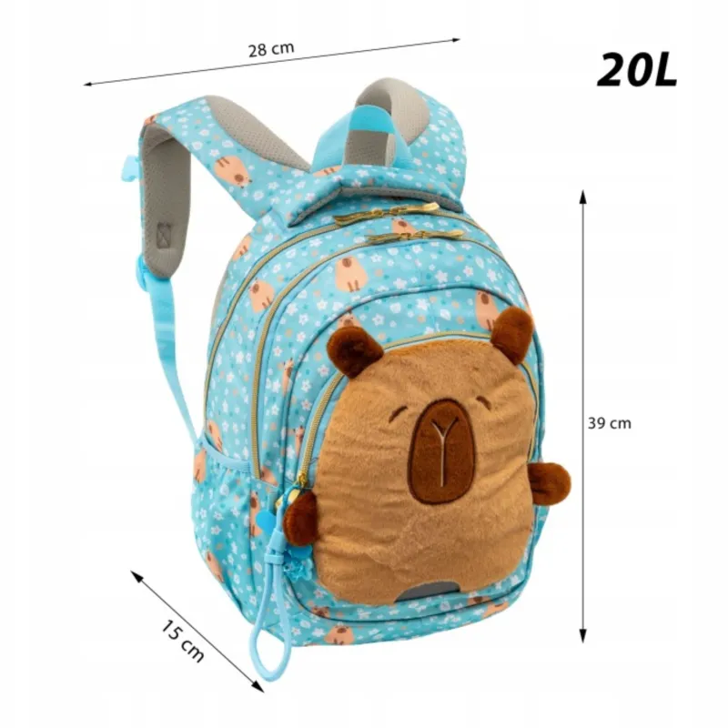 Plecak Szkolny Dziewczęcy 3-komorowy Astrabag Niebieski FLUFFY CAPY