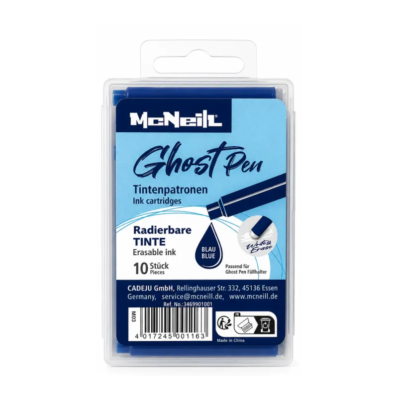 Naboje do Pióra Wymazywalnego McNeill Ghost Niebieskie 10 szt.