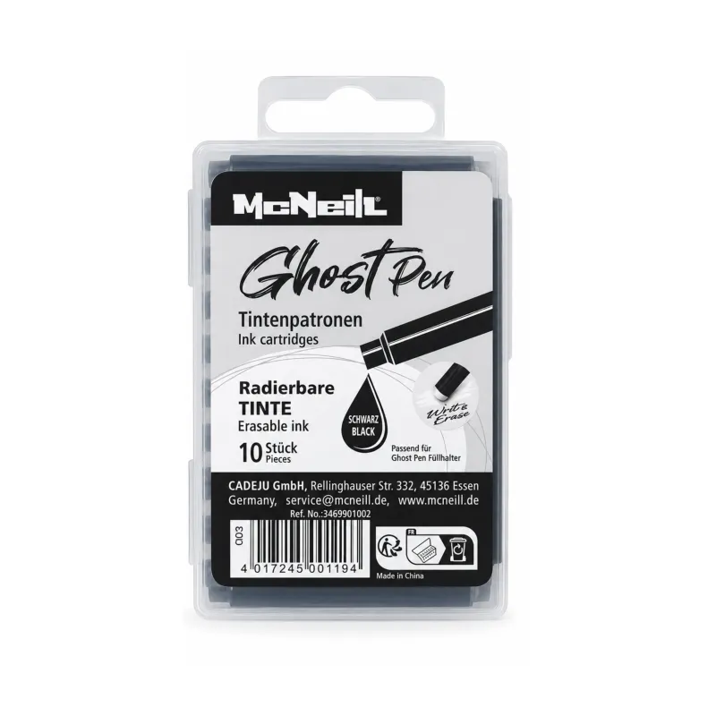 Naboje do Pióra Wymazywalnego McNeill Ghost Czarne 10 szt.