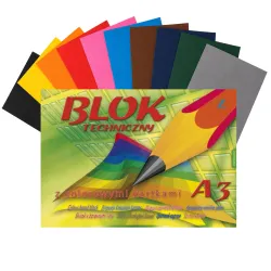 Blok Techniczny z Kolorowymi Kartkami A3 10 Kartek 170 g Kreska