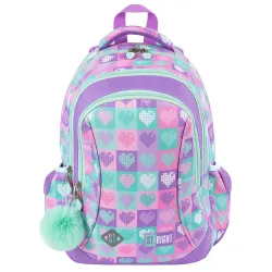 Plecak Szkolny 3-komorowy St. Right Różowy BP-26 CANDY HEARTS