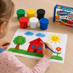 Farby Szkolne Plakatowe 6 kolorów Bambino