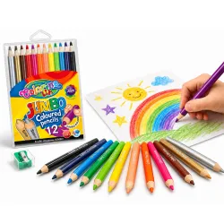 Kredki Ołówkowe Grube Okrągłe Jumbo Colorino + Temperówka