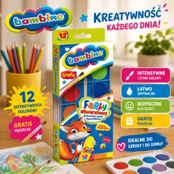 Farby Akwarelowe Bambino 12 Kolorów