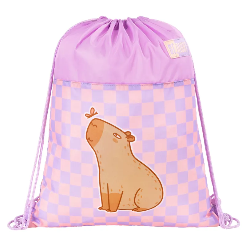 Worek na Obuwie Szkolne St. Right CHILL CAPYBARA Pastelowy